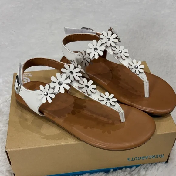 Thereabouts ,Size3 (Girl)White Floral Sandals - Picture 3 of 17